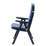 Chaise de jardin Santiago III Pliante - Avec coussin - Matière synthétique / Textile - Bleu / Rayures bleues et blanches