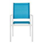 Chaises de jardin Sonny (lot de 2) Aluminium /Textile blanc / Bleu