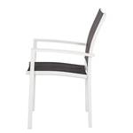 Chaises de jardin Linu (lot de 2) Aluminium/Textile Blanc/Gris foncé