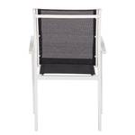 Chaises de jardin Linu (lot de 2) Aluminium/Textile Blanc/Gris foncé