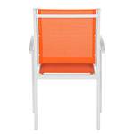 Chaises de jardin Leno (lot de 2) Aluminium/Textile Blanc/Orange