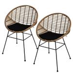 Chaises de jardin Taar (lot de 2) Polyrotin / Acier - Marron / Noir