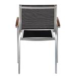 Tuinstoelen Teak Line Vari (2-delige set) - aluminium/geweven stof - zwart