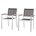 Chaise de jardin Teak Line Vari Lot de 2 - Aluminium / Tissu - Noir