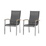 Chaise jardin Teakline Exkl. (lot de 2) Lot de 2 - Textilène / Acier inoxydable