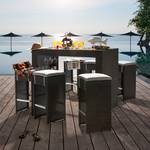 Bancone bar giardino Paradise Lounge 7 pezzi - Polyrattan grigio