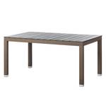 Tuintafel Facil cappuccinokleurig polyrotan/grijs polyhout