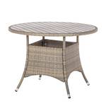 Tavolo da giardino Bena Polyrattan Color antracite/Derivati del legno Grigio chiaro