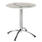 Table de jardin Firenze II Aluminium - Imitation marbre blanc