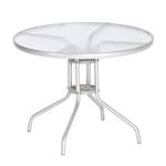 Gartentisch Florenz rund - Stahl/Milchglas