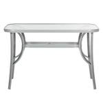 Table de jardin Milano Aluminium / Verre Argenté Transparent