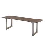 Table de jardin Nando Stratifié / Acier inoxydable Gris Marron 180 x 95 cm