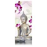 Glasbild Buddha II 80x30 Grau - Grün - Glas - 80 x 30 x 0.5 cm