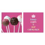 Glasbild Cakepops (2-teilig) Multicolor - Pink - Glas - 20 x 40 x 1.3 cm