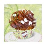 Image sous verre Cupcake On Green 50 x 50 cm