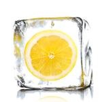 Glasbild Lemon Ice Weiß - Gelb - Glas - 30 x 30 x 0.5 cm
