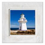 Afbeelding achter glas Lighthouse III Blauw - Meerkleurig - Massief hout - 50 x 50 x 2.1 cm