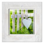 Afbeelding achter glas Lovely garden I Groen - Meerkleurig - Massief hout - 50 x 50 x 2.1 cm