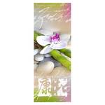 Quadro con vetro Orchidea X 30x80 Beige - Verde - Rosa - Bianco - Vetro - 30 x 80 x 0.5 cm