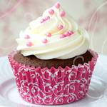 Immagine su vetro fucsia Cupcake 30x30