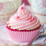 Image sous verre Pink Cupcake II 20 x 20 cm