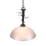 Lampada in vetro Rustic Flower Marrone Metallo 1 luce