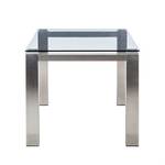 Table en verre transparent Palma I Aspect acier inoxydable - 125 x 90 cm