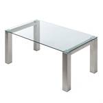 Table en verre transparent Palma I Aspect acier inoxydable - 125 x 90 cm