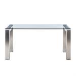 Glazen tafel Palma I helder glas - Roestvrij stalen look - 160x90cm