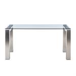 Table en verre transparent Palma I Aspect acier inoxydable - 200 x 100 cm