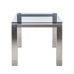 Table en verre transparent Palma I Aspect acier inoxydable - 90 x 90 cm