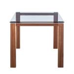 Glazen tafel Palma I helder glas - Notenboomhouten look - 180x90cm
