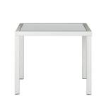 Table en verre White Beach Polyrotin / Polyester Blanc Cappuccino blanc Table en verre 90 cm Verre Dépoli