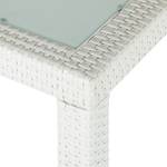 Tuintafel White Beach Polyrattan/Glas wit/Milchig