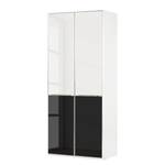 Anbauelement Chicago II Glas Weiß / Glas Schwarz - Höhe: 216 cm