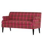 Diningsofa Charline (2-Sitzer) Webstoff Pink kariert - Braun