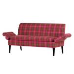 Diningsofa Charline (2-Sitzer) Webstoff Pink kariert - Braun