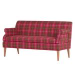 Diningsofa Charline (2-Sitzer) Webstoff Pink kariert - Braun