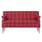 Diningsofa Charline (2-Sitzer) Webstoff Pink kariert - Braun