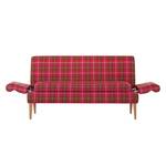 Diningsofa Charline (2-Sitzer) Webstoff Pink kariert - Braun