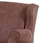 Fauteuil à oreilles Cosimo I Microfibre marron - Marron