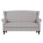 Diningsofa Cosimo II (3-Sitzer) Webstoff Grau kariert - Braun