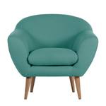 Fauteuil Villy Tissu structuré Bleu pétrole