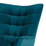 Fauteuil Chassy Microfibre Bleu pétrole - Sans repose-pieds