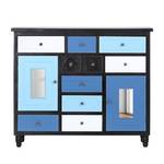 Sideboard Blu Tanne teilmassiv - Schwarz/Blau