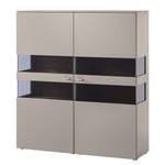 Highboard Anzio Mat fango/Knoestig notenboomhout - Zonder verlichting