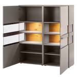 Highboard Anzio Mat fango/Balkeneikenhout - Met verlichting