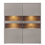 Highboard Anzio Mat fango/Balkeneikenhout - Met verlichting