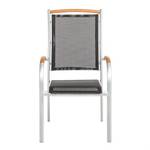 Chaises empilables Varu (lot de 2) Aluminium argenté / Textile noir