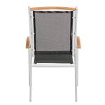 Chaises empilables Varu (lot de 2) Aluminium argenté / Textile noir